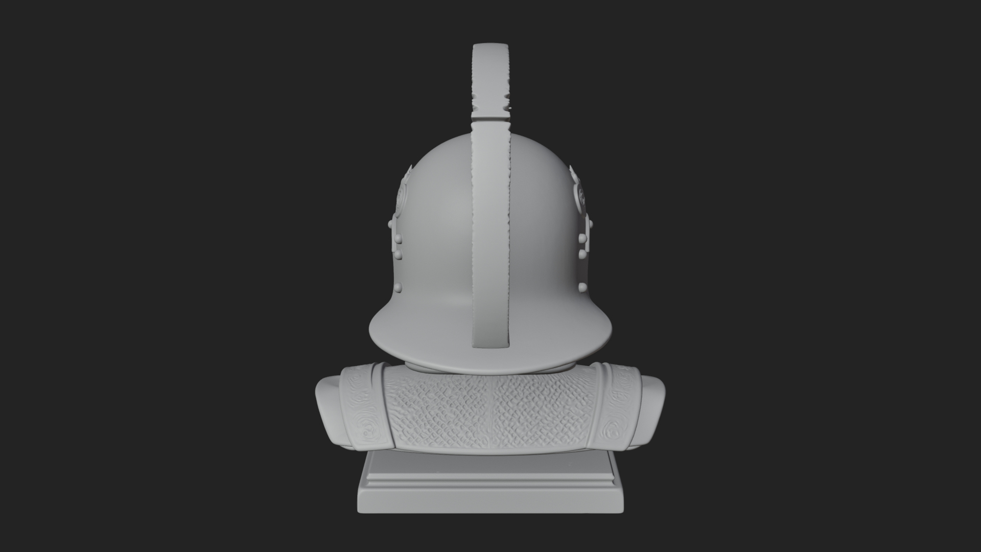 Crested Helm Hoplite Bust Design 5 3D Print Model 3D Model