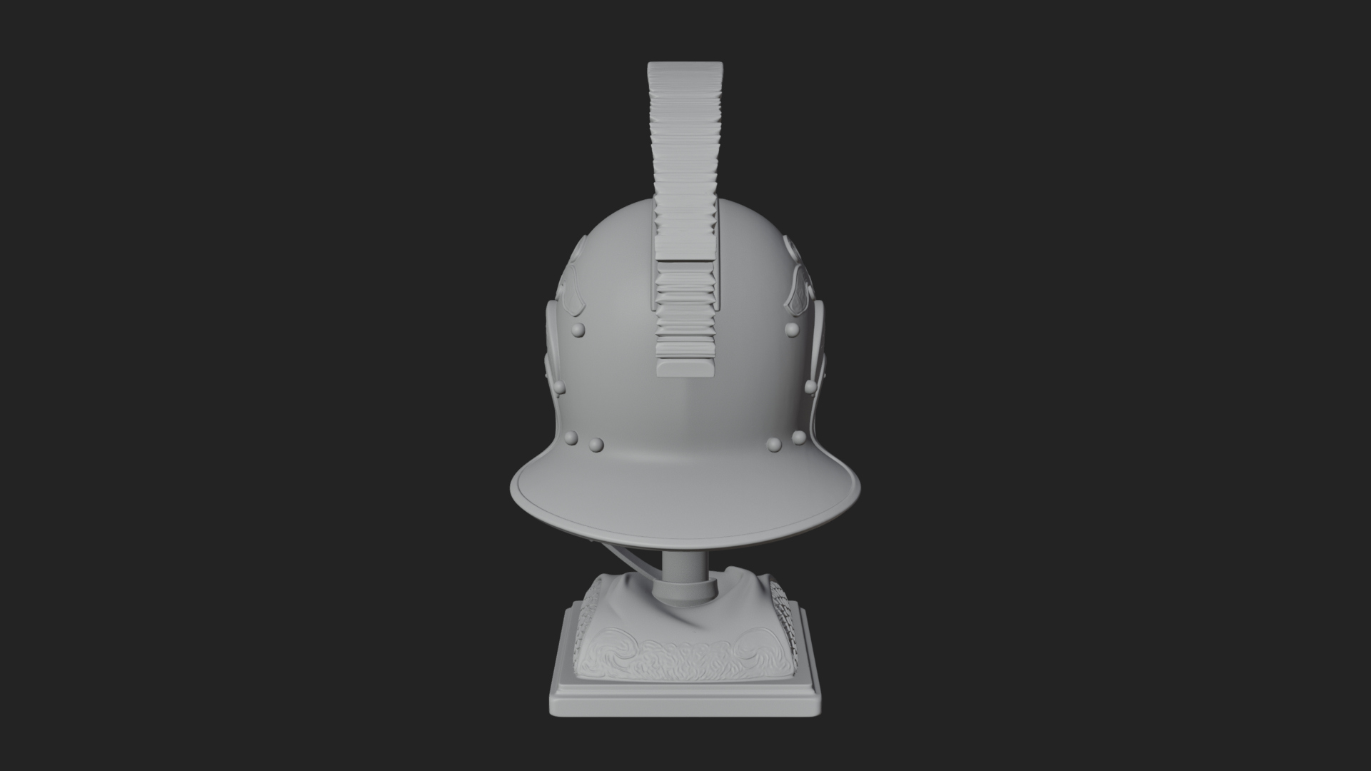 Crested Helm Hoplite Bust Design 7 3D Print Model 3D Model