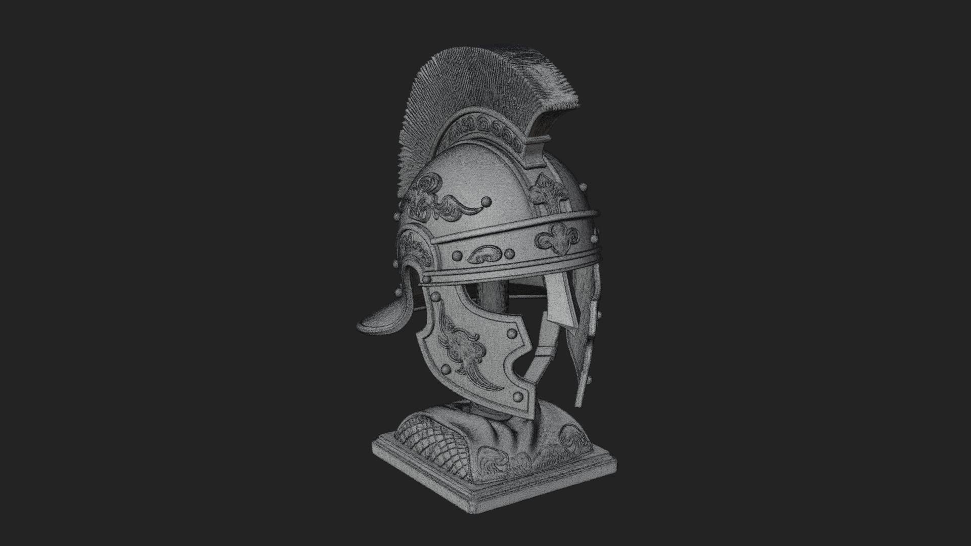 Crested Helm Hoplite Bust Design 7 3D Print Model 3D Model