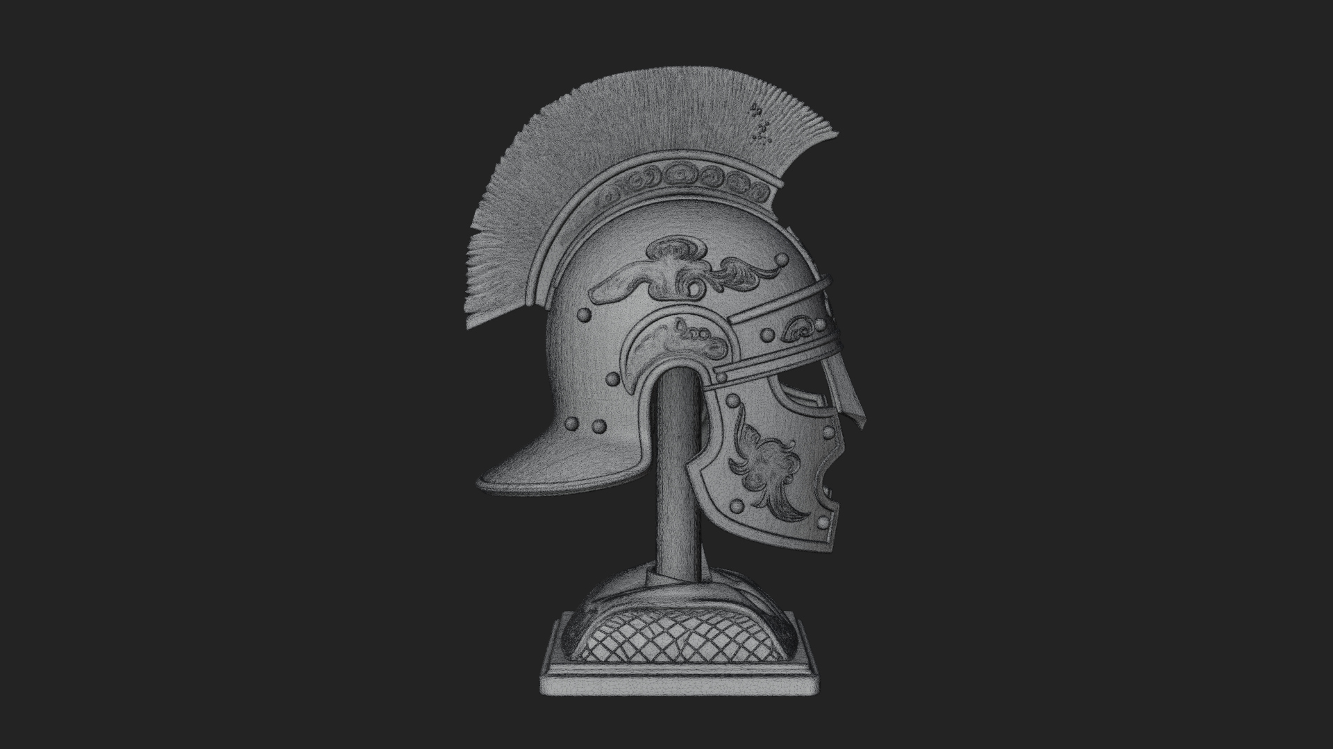 Crested Helm Hoplite Bust Design 7 3D Print Model 3D Model