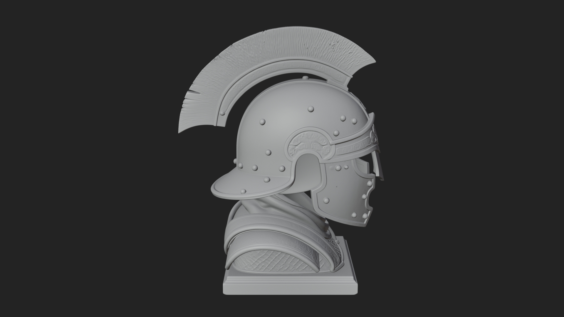 Crested Helm Hoplite Bust Design 8 3D Print Model 3D Model