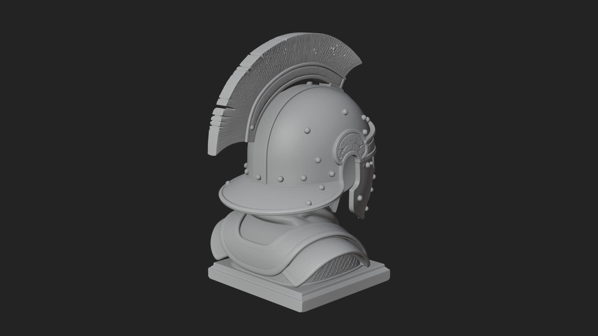 Crested Helm Hoplite Bust Design 8 3D Print Model 3D Model