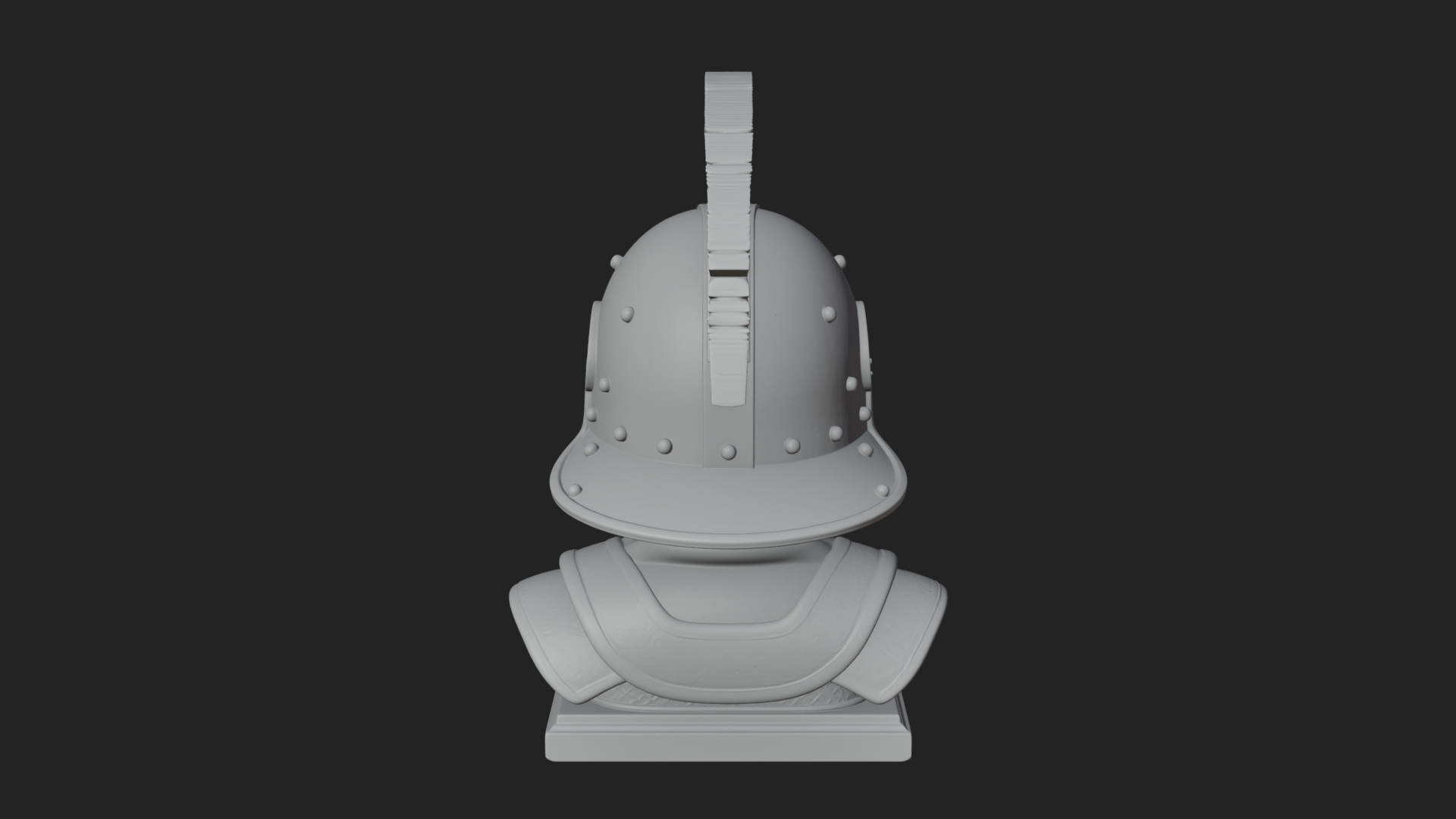 Crested Helm Hoplite Bust Design 8 3D Print Model 3D Model