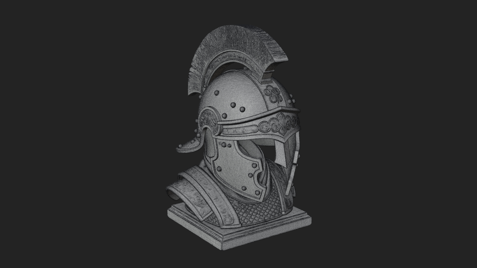 Crested Helm Hoplite Bust Design 8 3D Print Model 3D Model