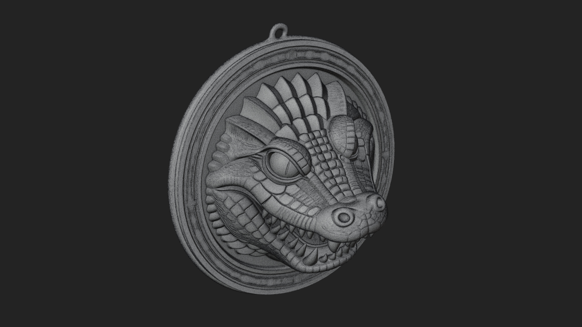 Crocodile Head Oval Plaque Design 1 3D Print Model 3D Model