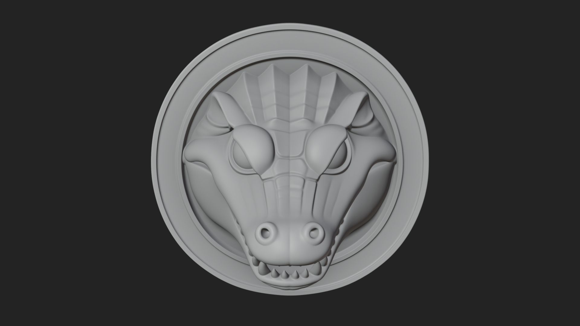 Crocodile Head Oval Plaque Design 4 3D Print Model 3D Model