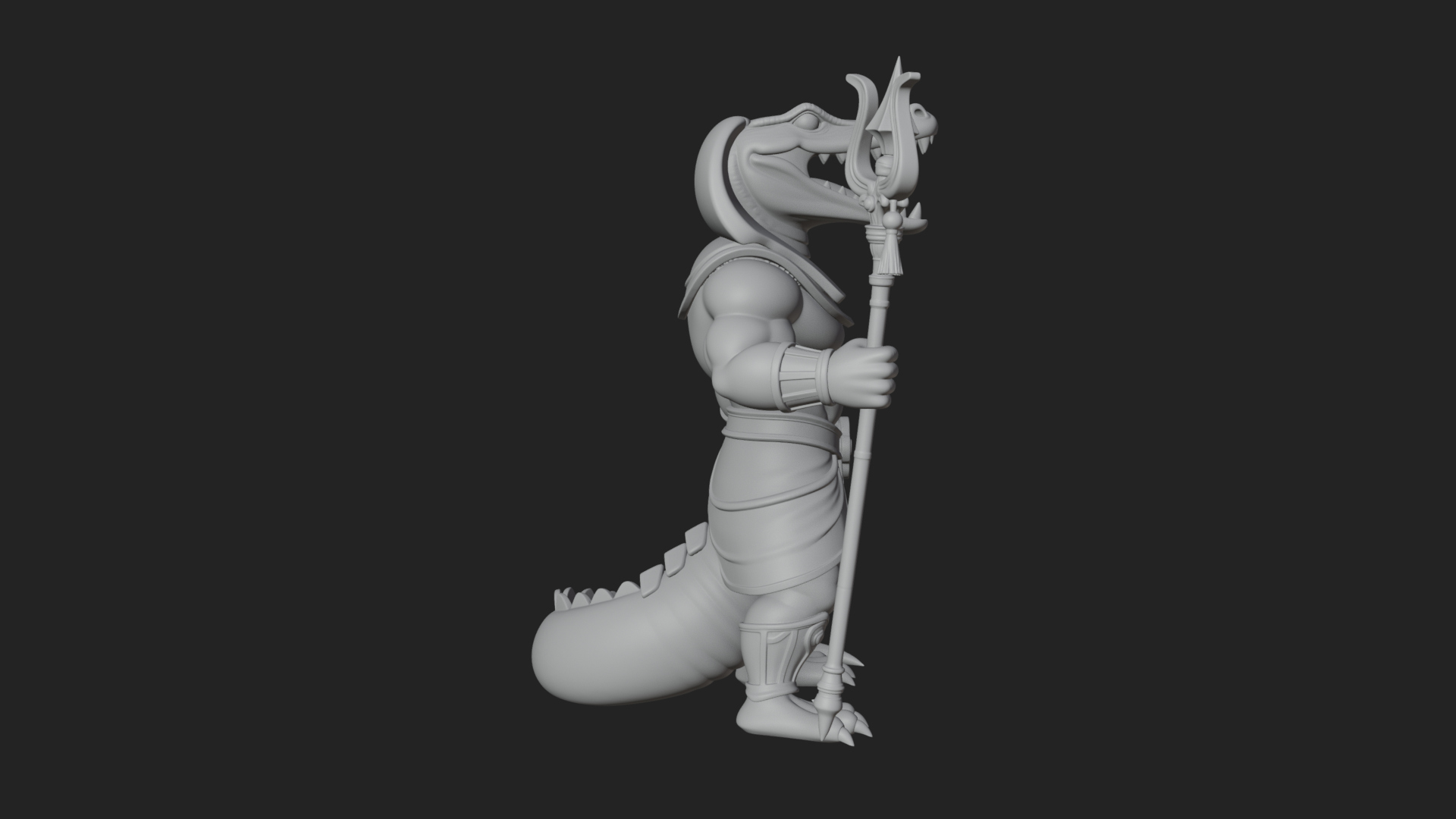 Crocodile-Headed Egyptian God Statue Design 1 3D Print 3D Model