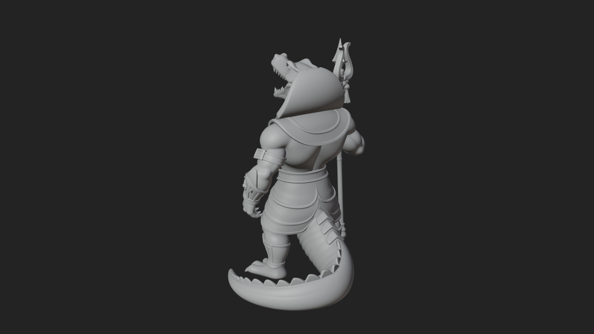 Crocodile-Headed Egyptian God Statue Design 1 3D Print 3D Model