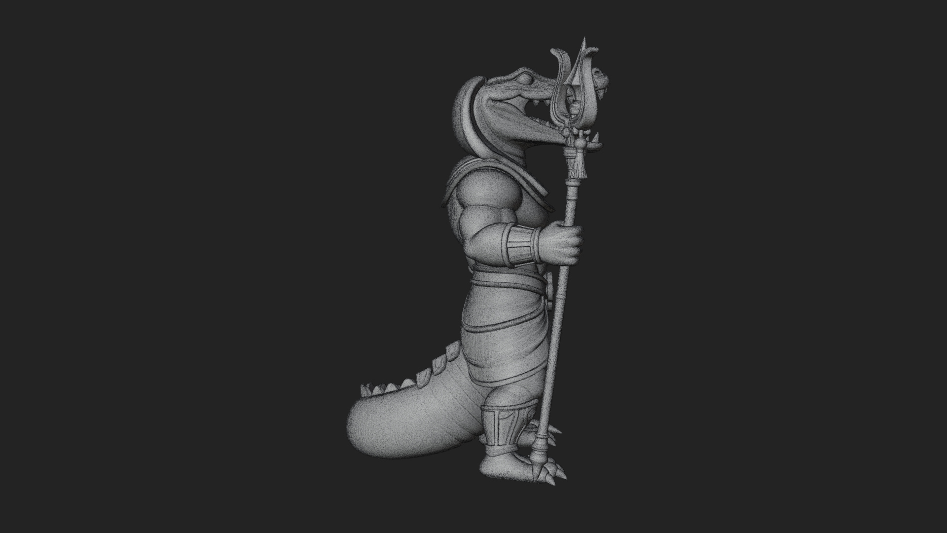 Crocodile-Headed Egyptian God Statue Design 1 3D Print 3D Model