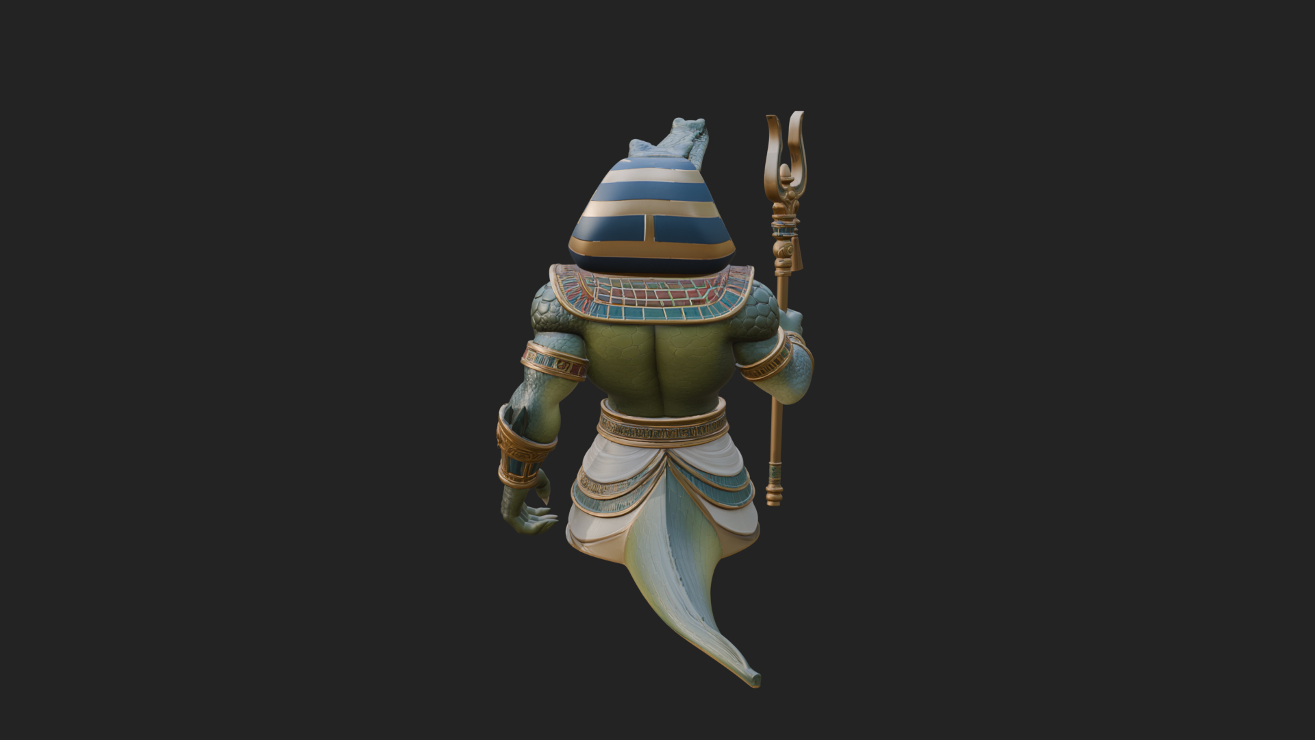 Crocodile Headed Egyptian God Statue Design 2 3D Print 3D Model