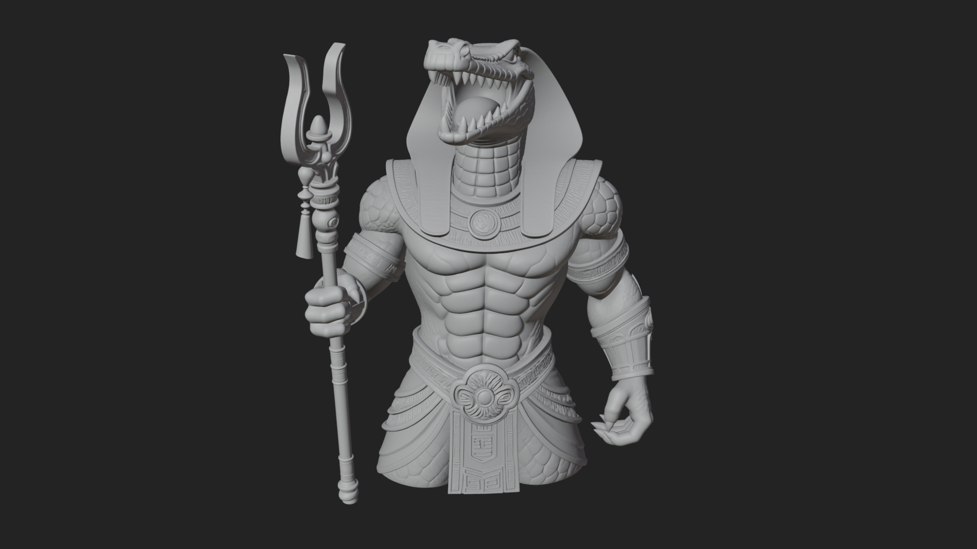 Crocodile Headed Egyptian God Statue Design 2 3D Print 3D Model