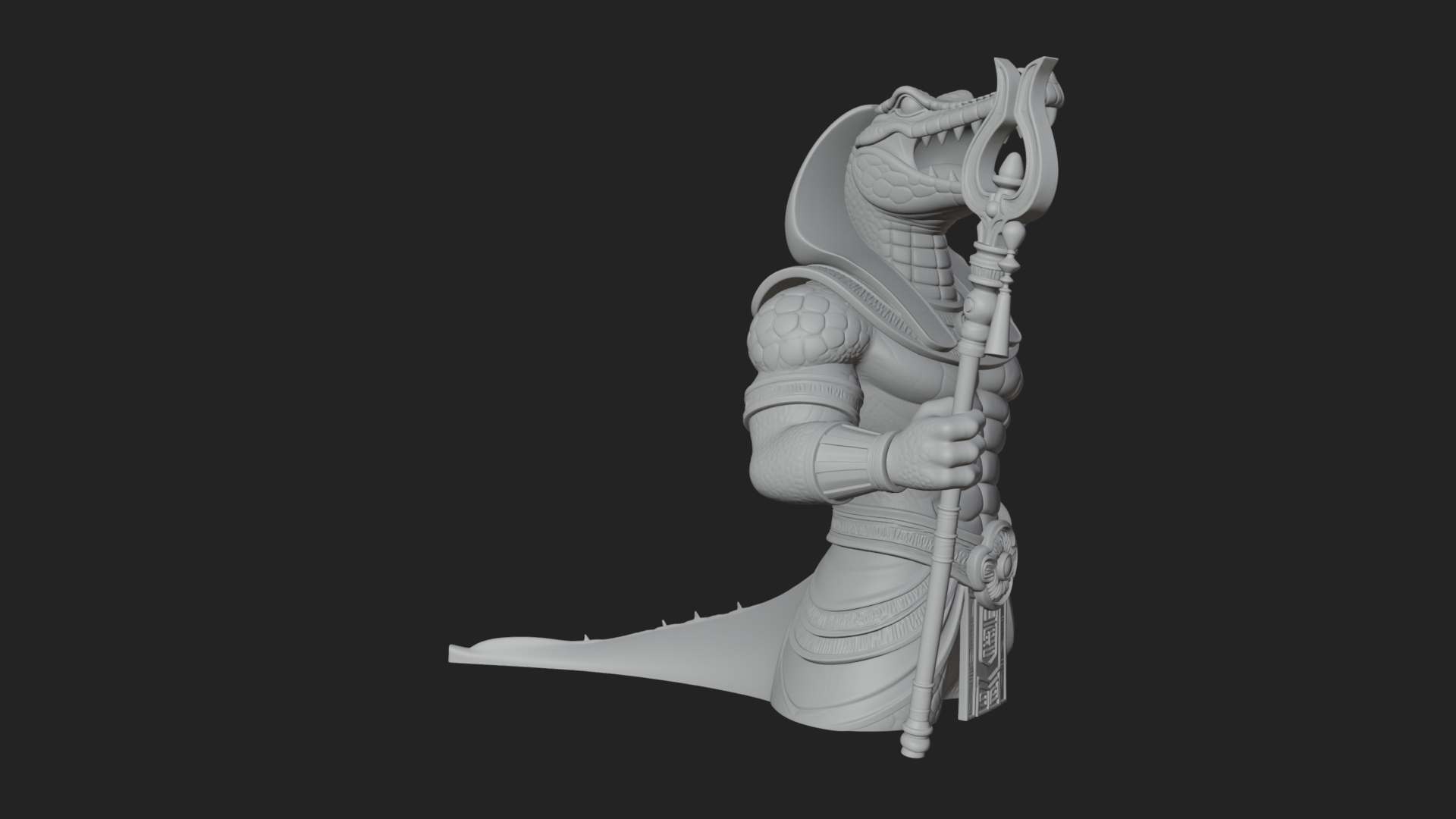 Crocodile Headed Egyptian God Statue Design 2 3D Print 3D Model