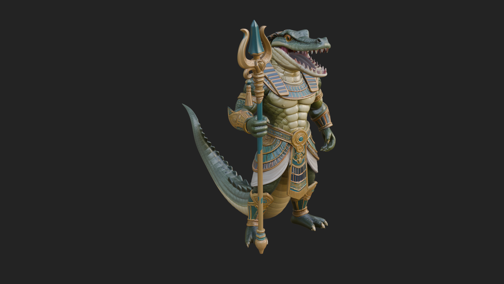 Crocodile-Headed Egyptian God Statue Design 3 3D Print 3D Model