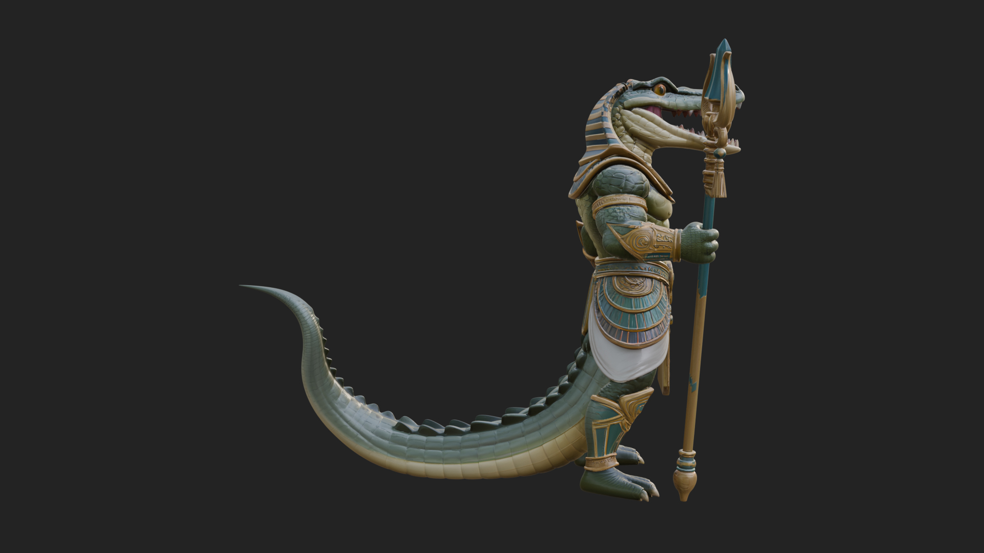 Crocodile-Headed Egyptian God Statue Design 3 3D Print 3D Model