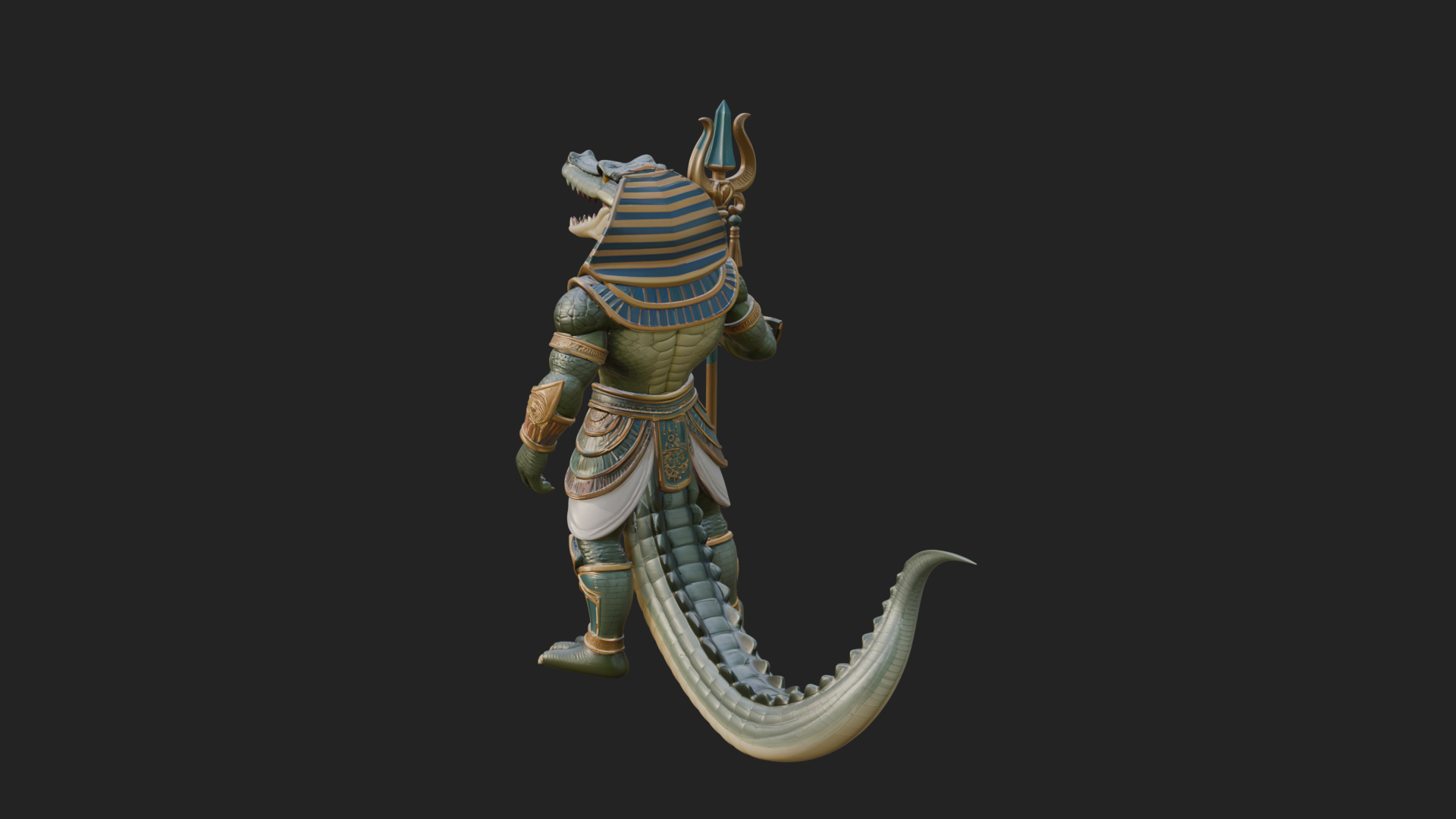 Crocodile-Headed Egyptian God Statue Design 3 3D Print 3D Model