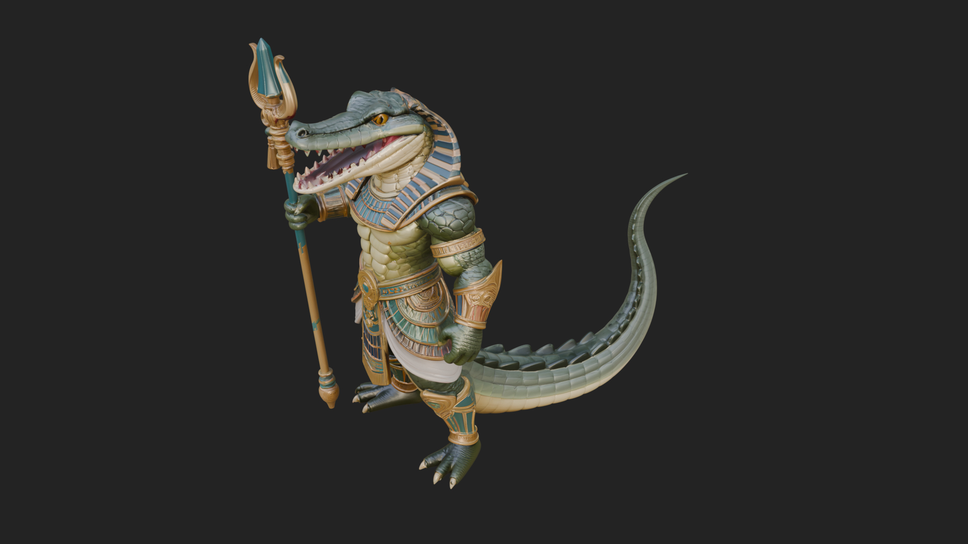 Crocodile-Headed Egyptian God Statue Design 3 3D Print 3D Model