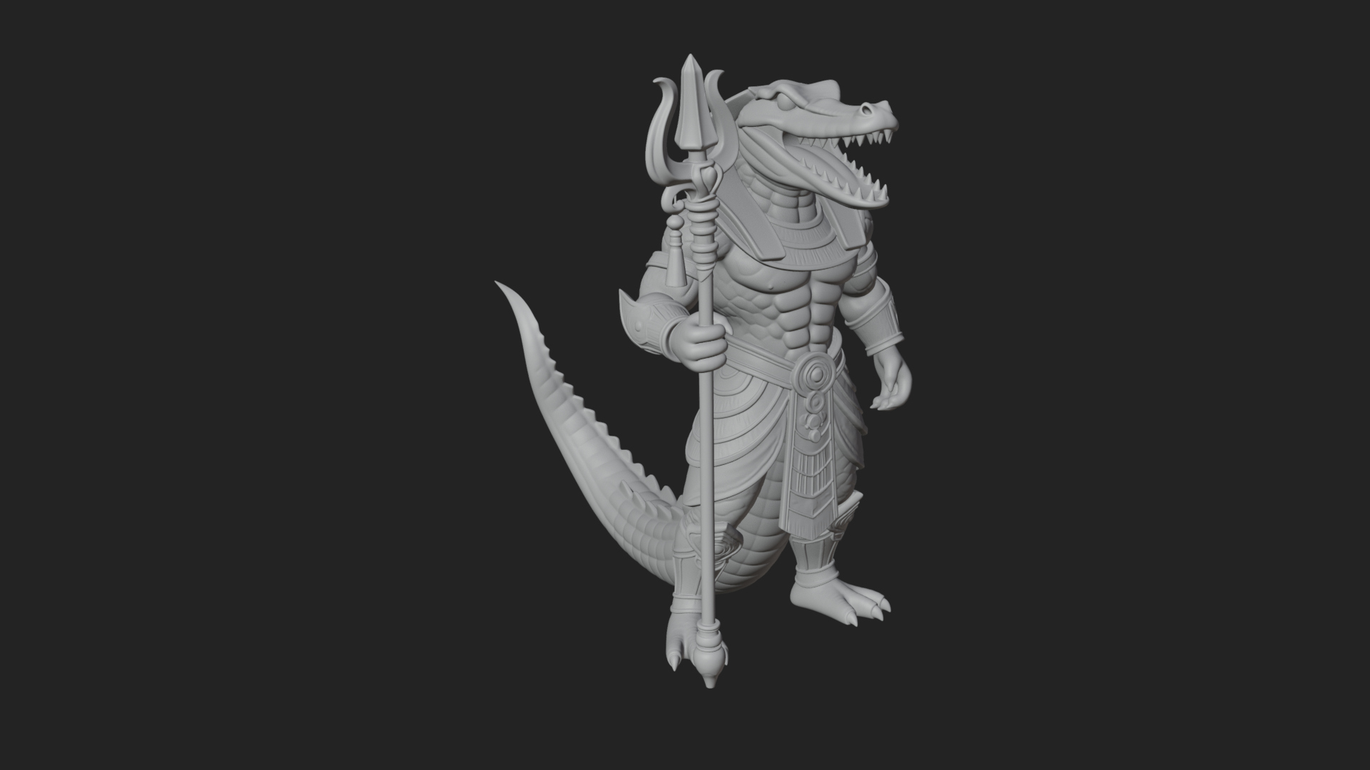 Crocodile-Headed Egyptian God Statue Design 3 3D Print 3D Model