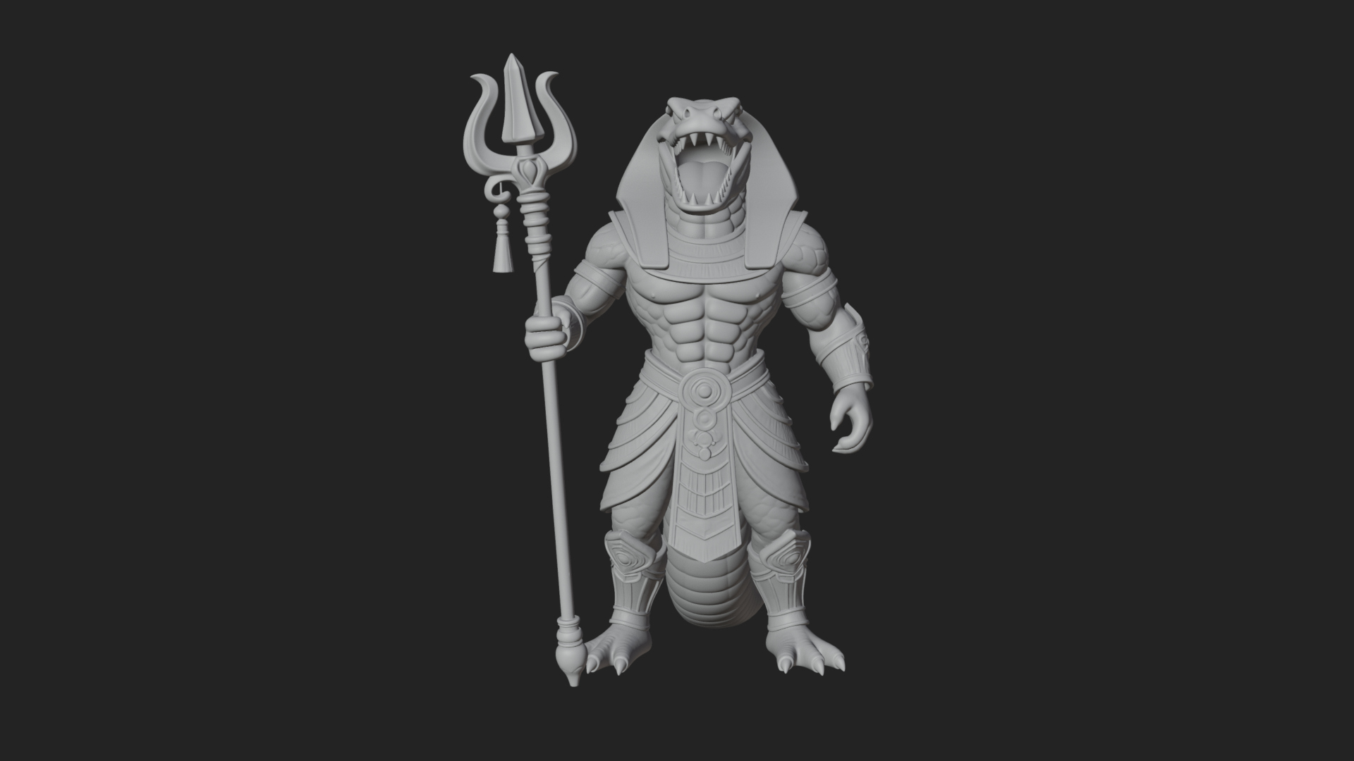 Crocodile-Headed Egyptian God Statue Design 3 3D Print 3D Model