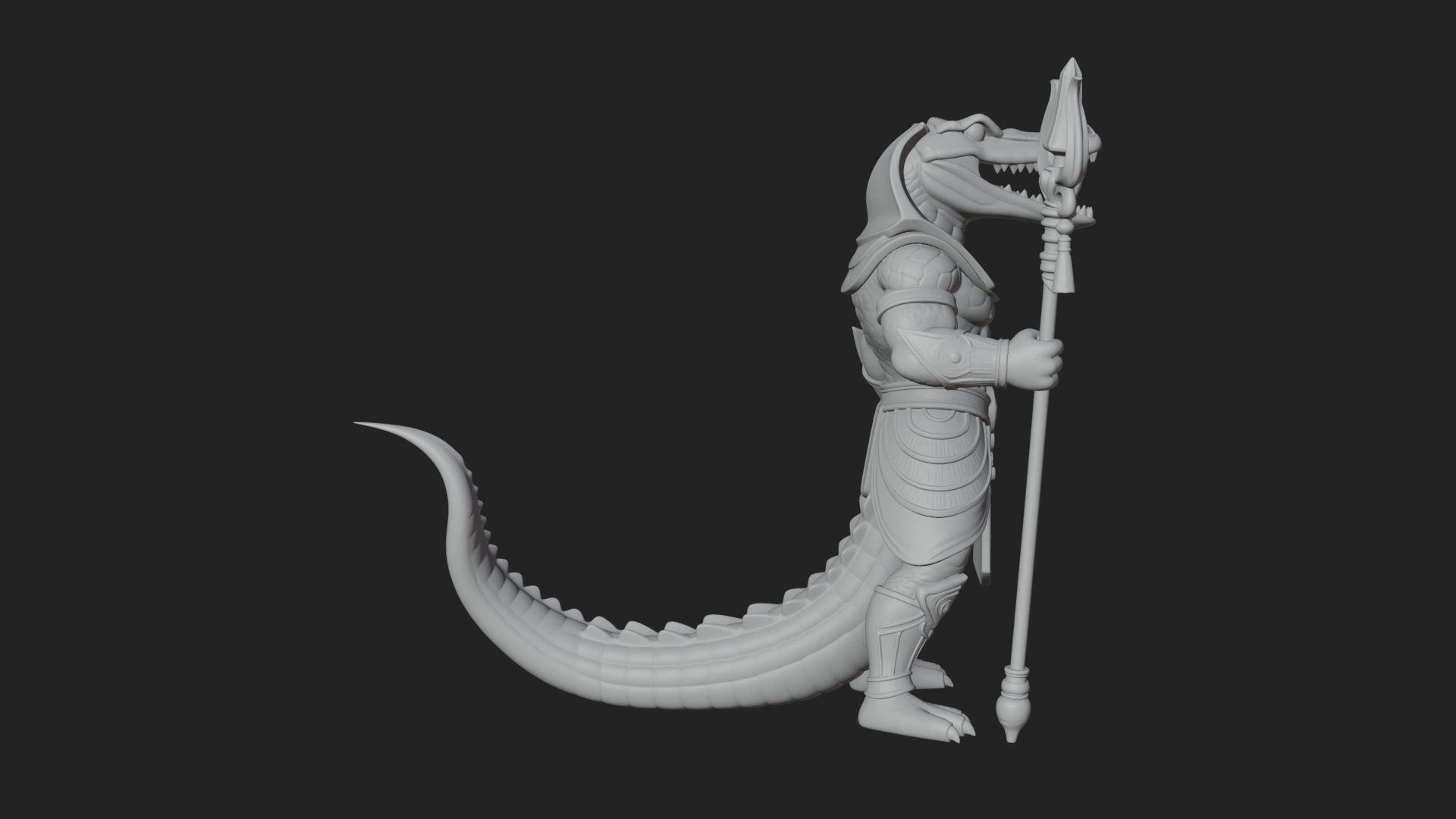 Crocodile-Headed Egyptian God Statue Design 3 3D Print 3D Model