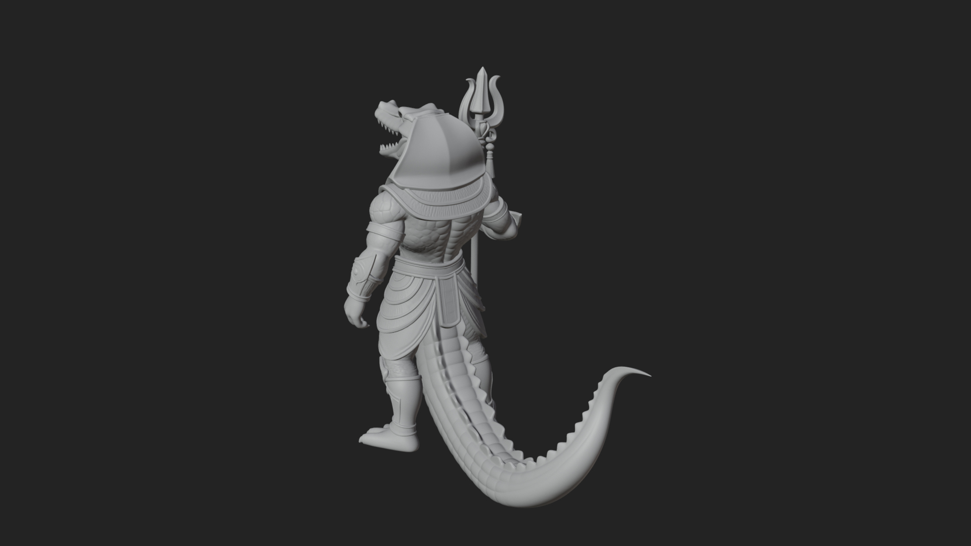 Crocodile-Headed Egyptian God Statue Design 3 3D Print 3D Model