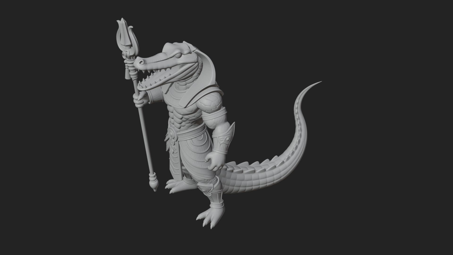 Crocodile-Headed Egyptian God Statue Design 3 3D Print 3D Model