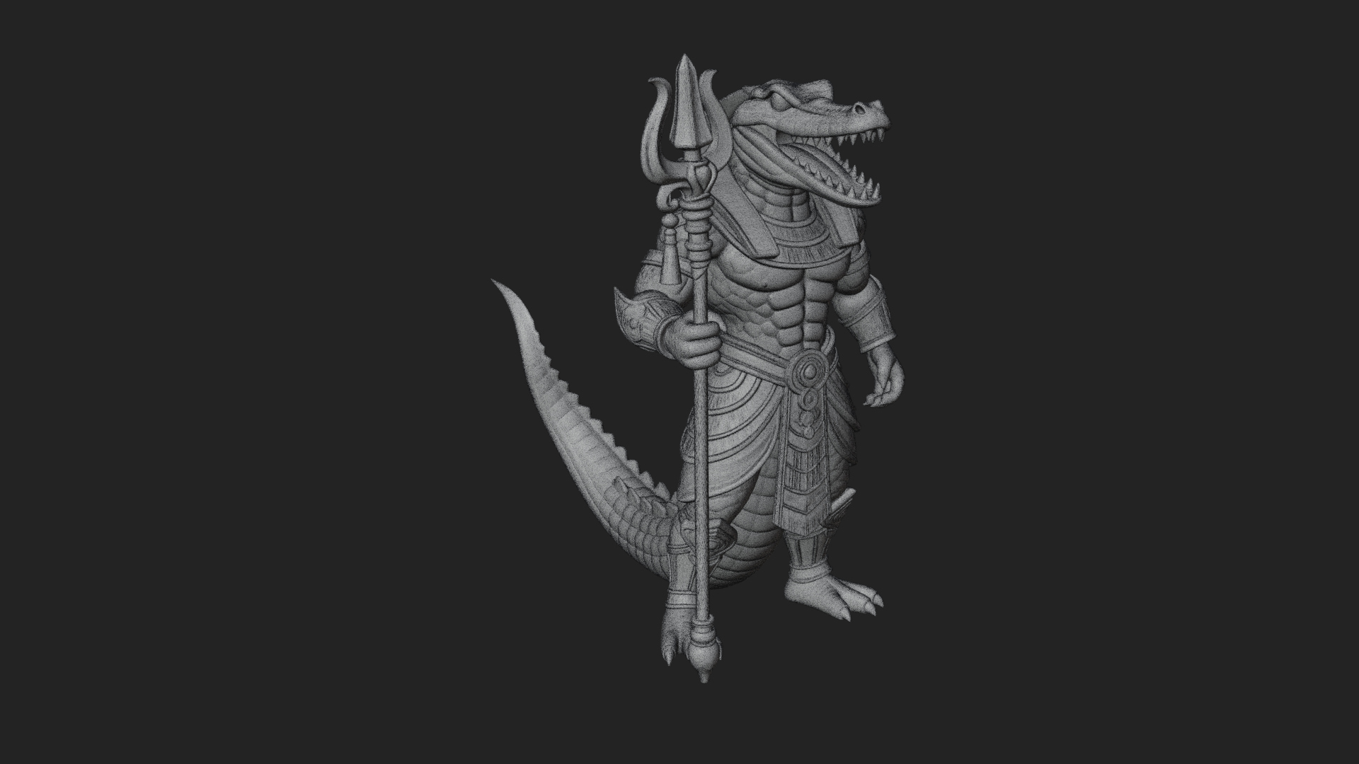 Crocodile-Headed Egyptian God Statue Design 3 3D Print 3D Model