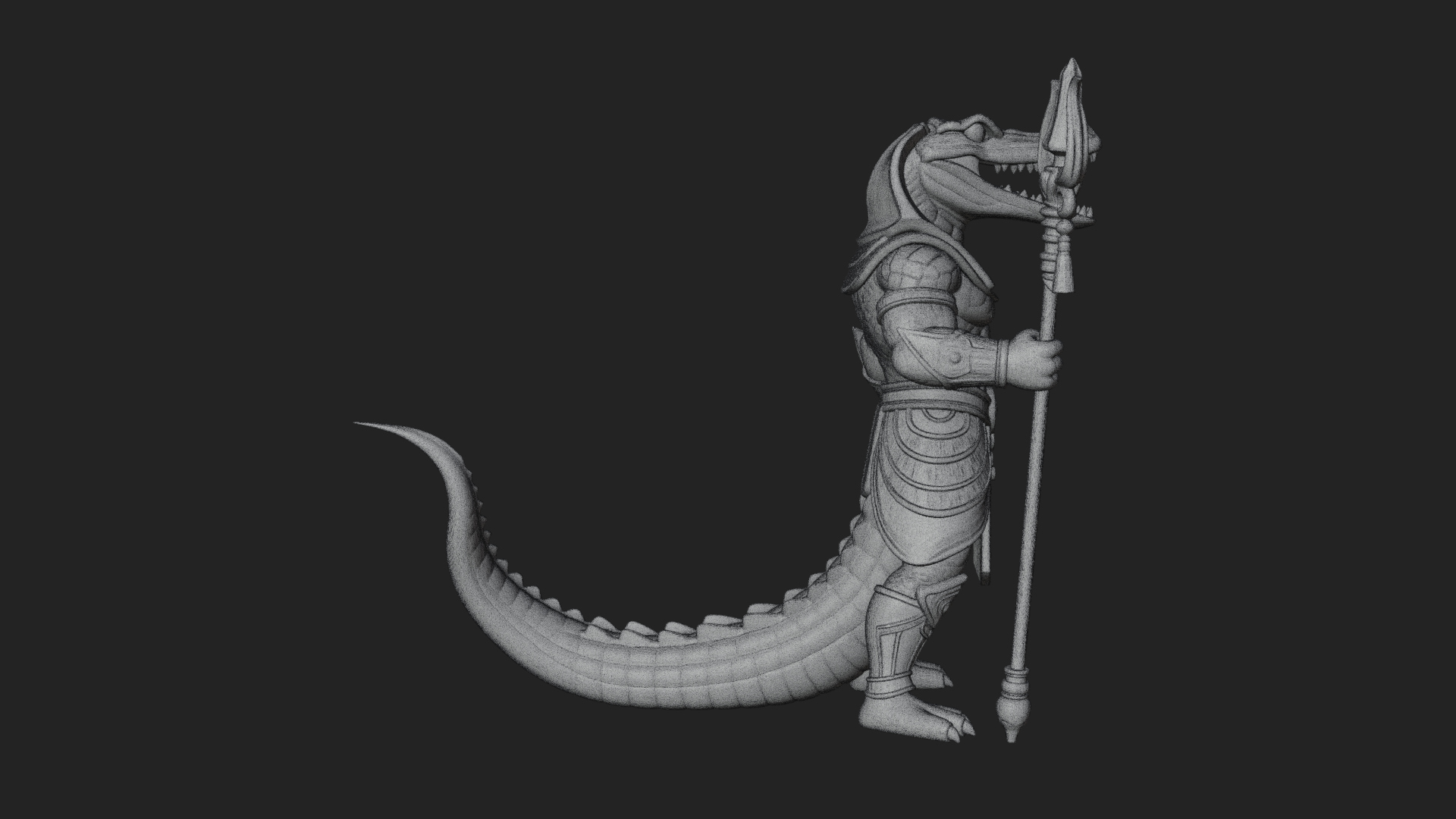 Crocodile-Headed Egyptian God Statue Design 3 3D Print 3D Model