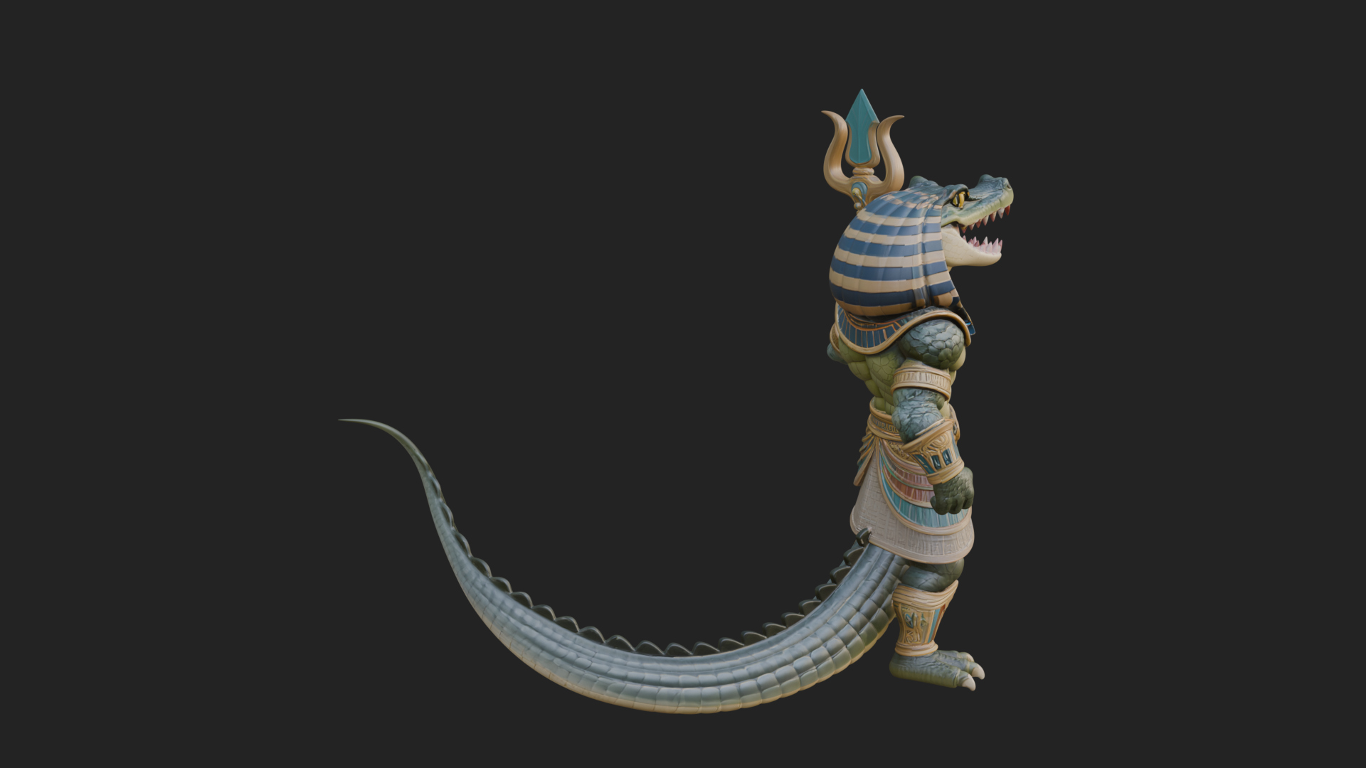 Crocodile-Headed Egyptian God Statue Design 4 3D Print 3D Model