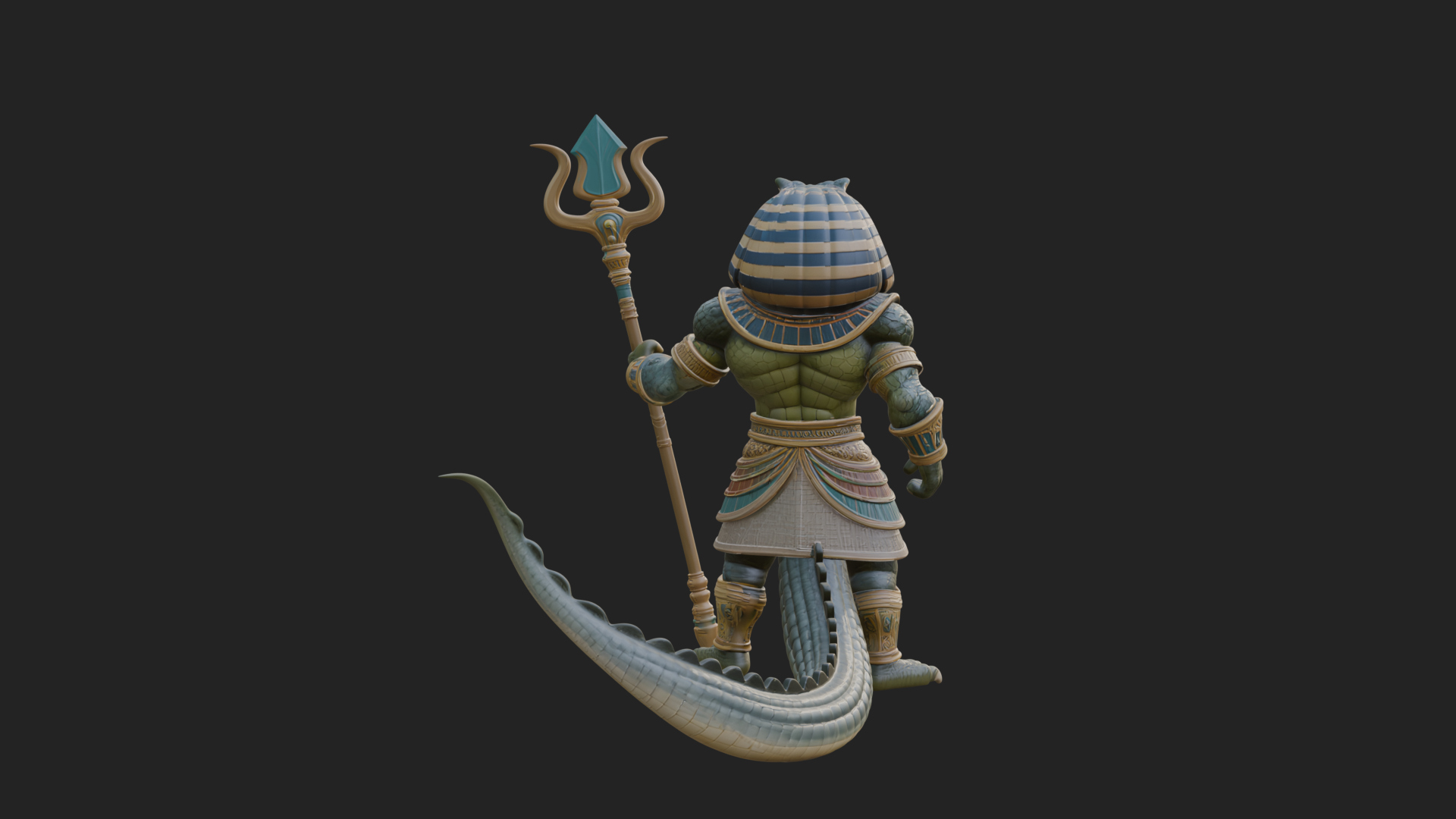 Crocodile-Headed Egyptian God Statue Design 4 3D Print 3D Model