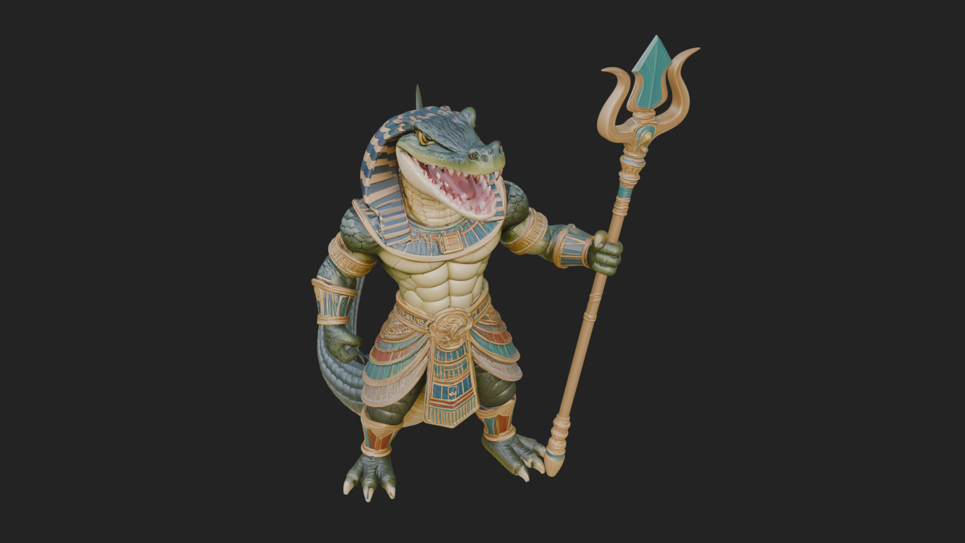 Crocodile-Headed Egyptian God Statue Design 4 3D Print 3D Model