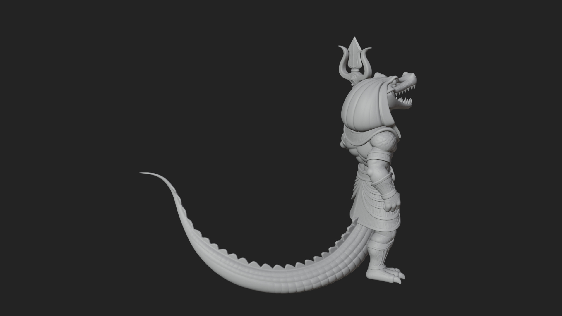 Crocodile-Headed Egyptian God Statue Design 4 3D Print 3D Model