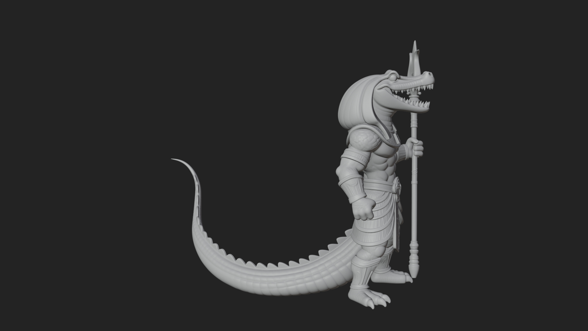 Crocodile-Headed Egyptian God Statue Design 4 3D Print 3D Model
