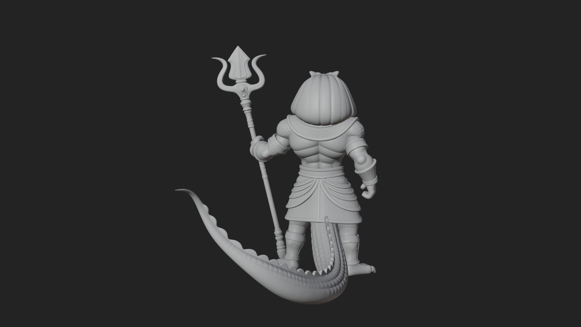 Crocodile-Headed Egyptian God Statue Design 4 3D Print 3D Model