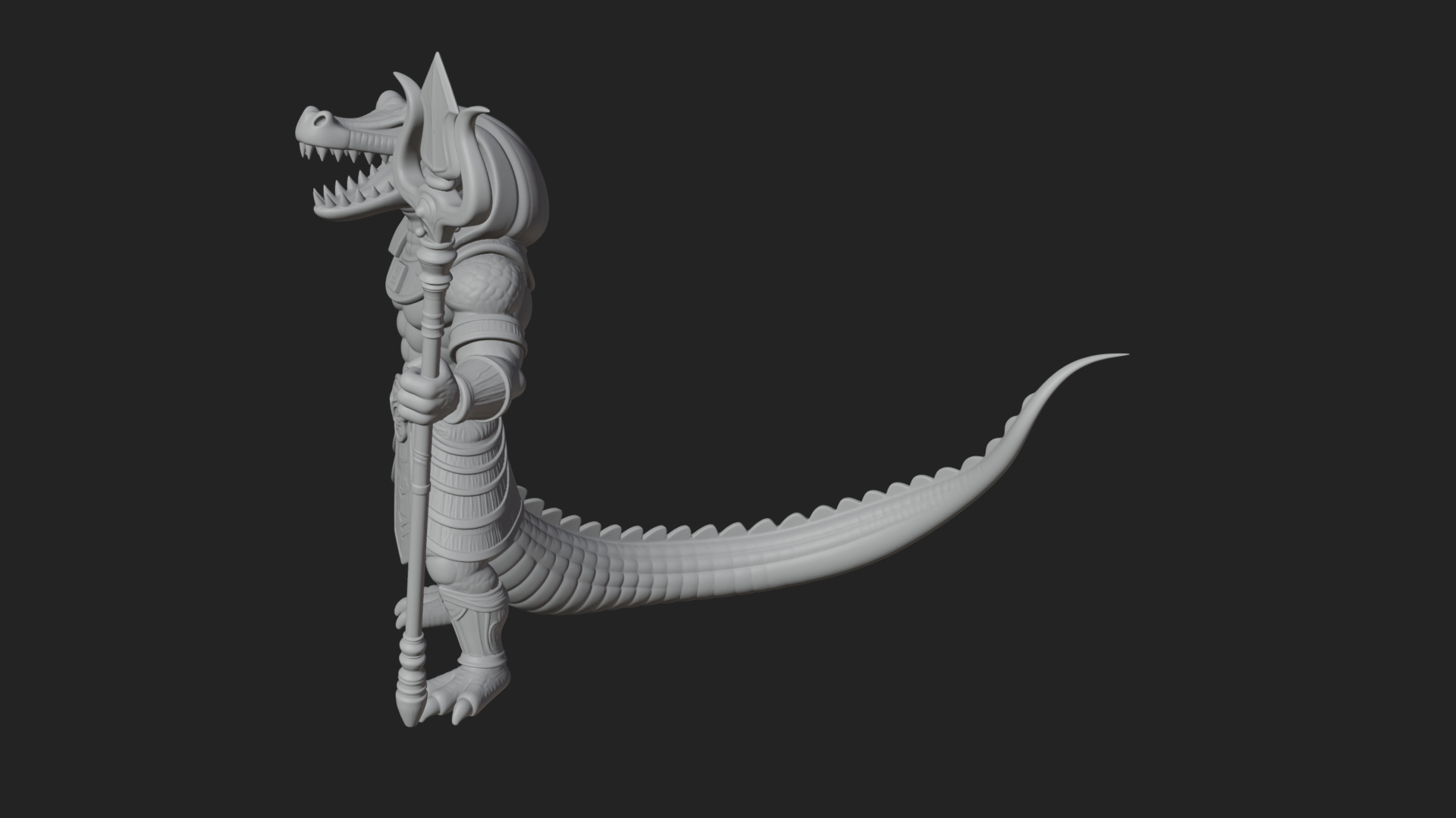 Crocodile-Headed Egyptian God Statue Design 4 3D Print 3D Model