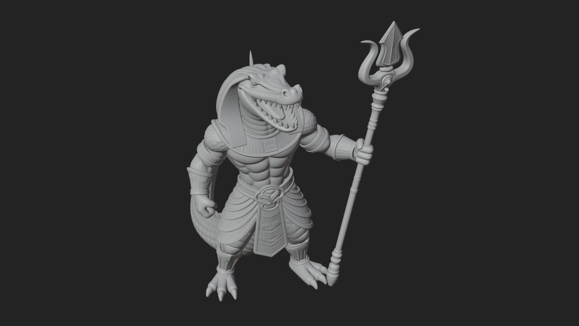Crocodile-Headed Egyptian God Statue Design 4 3D Print 3D Model
