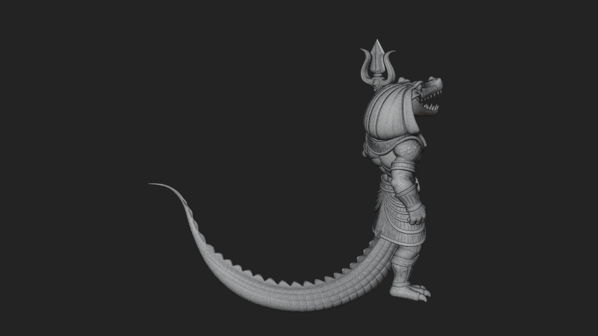 Crocodile-Headed Egyptian God Statue Design 4 3D Print 3D Model