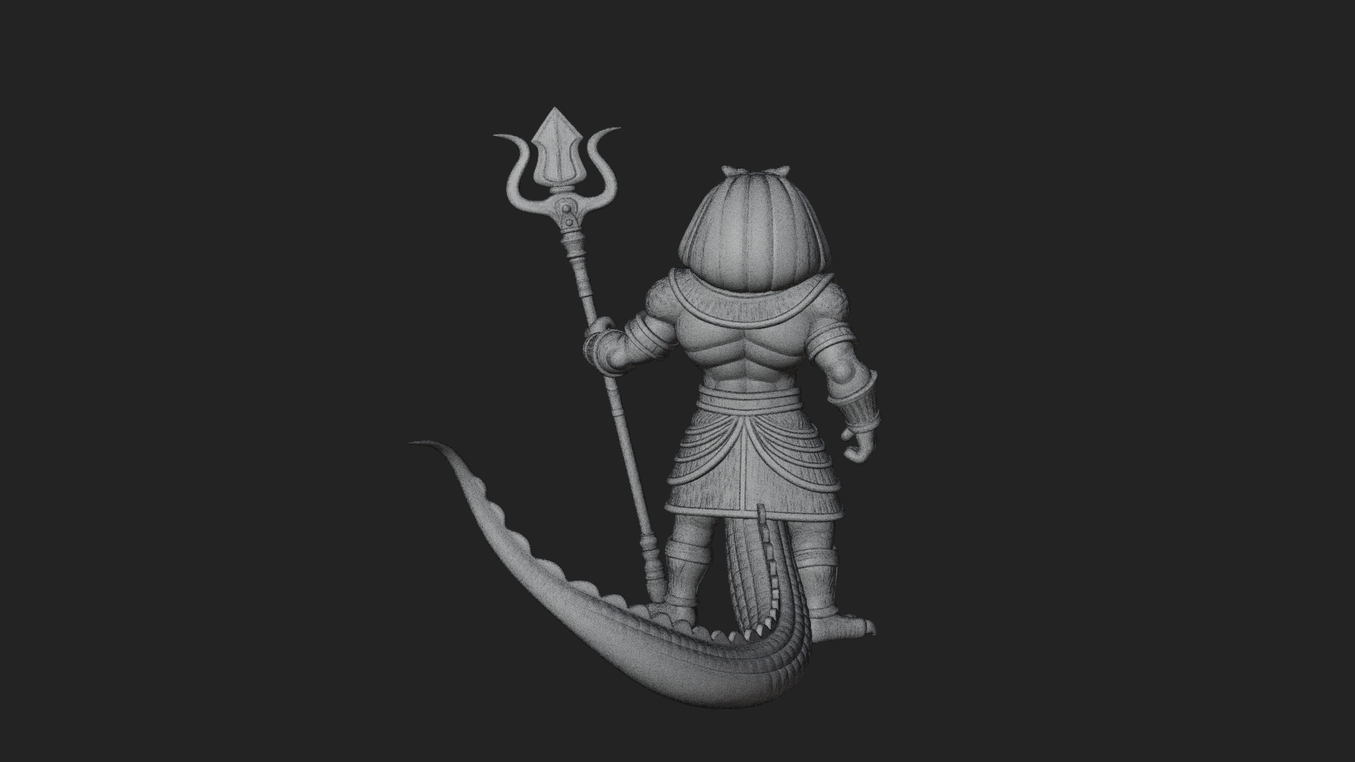 Crocodile-Headed Egyptian God Statue Design 4 3D Print 3D Model