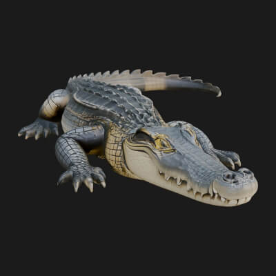 Crocodile Statue Design 2 3D Print Model