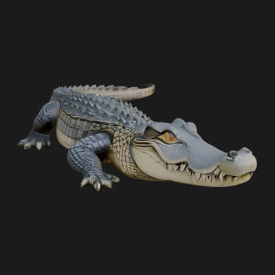 Crocodile Statue Design 4 3D Print Model