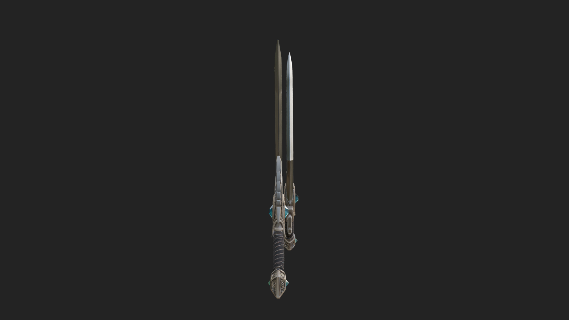 Crossed Twin Blade Model Design 4 3D Print Model 3D Model