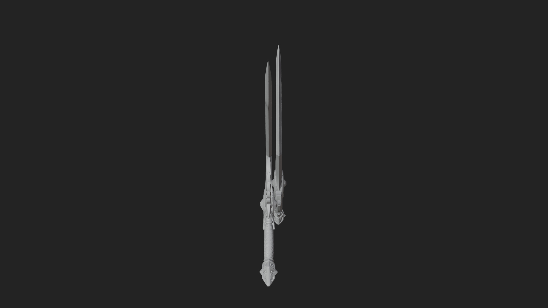 Crossed Twin Blade Model Design 4 3D Print Model 3D Model