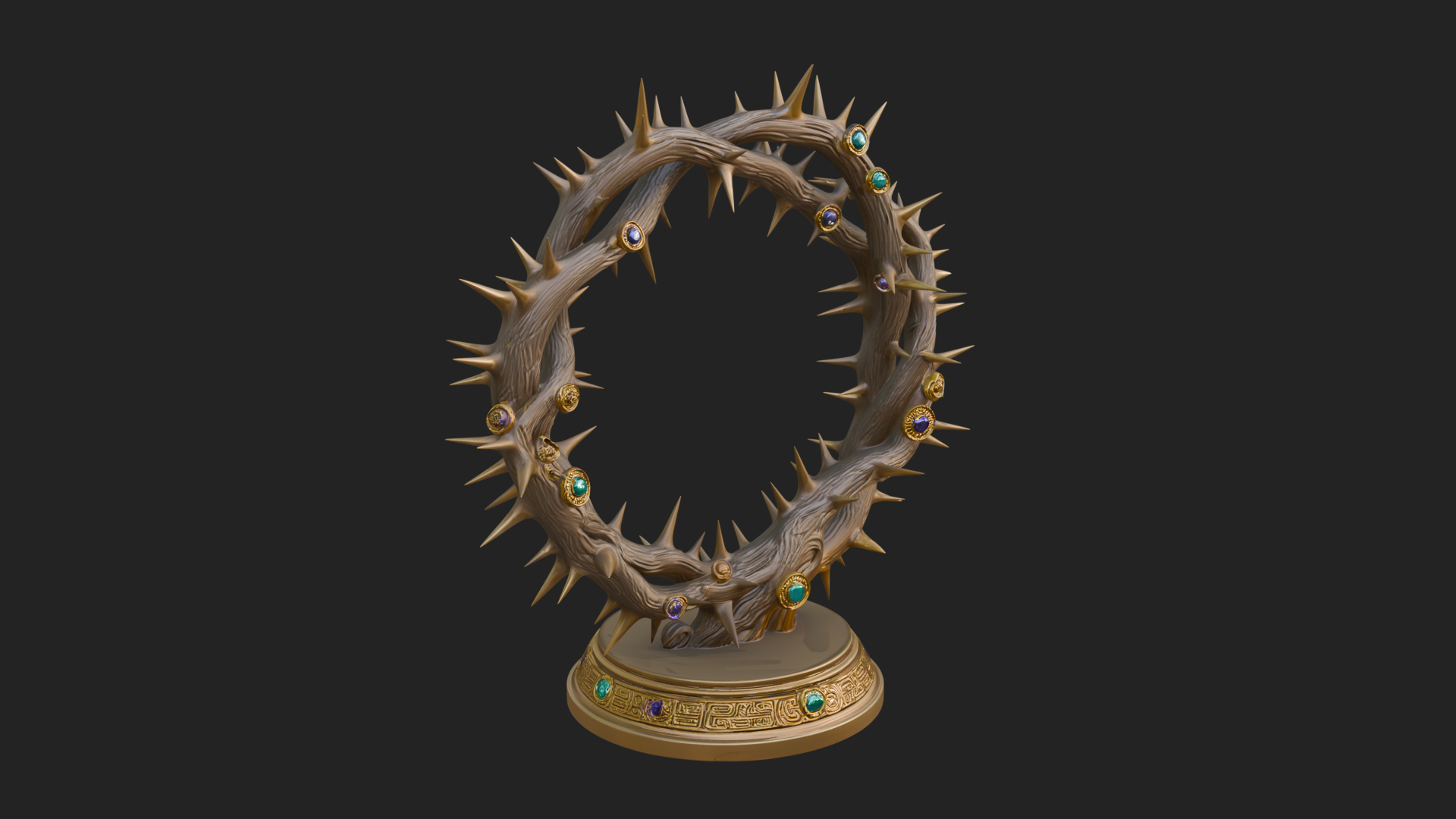 Crown of Thorns Stand Model Design 1 3D Print Model 3D Model