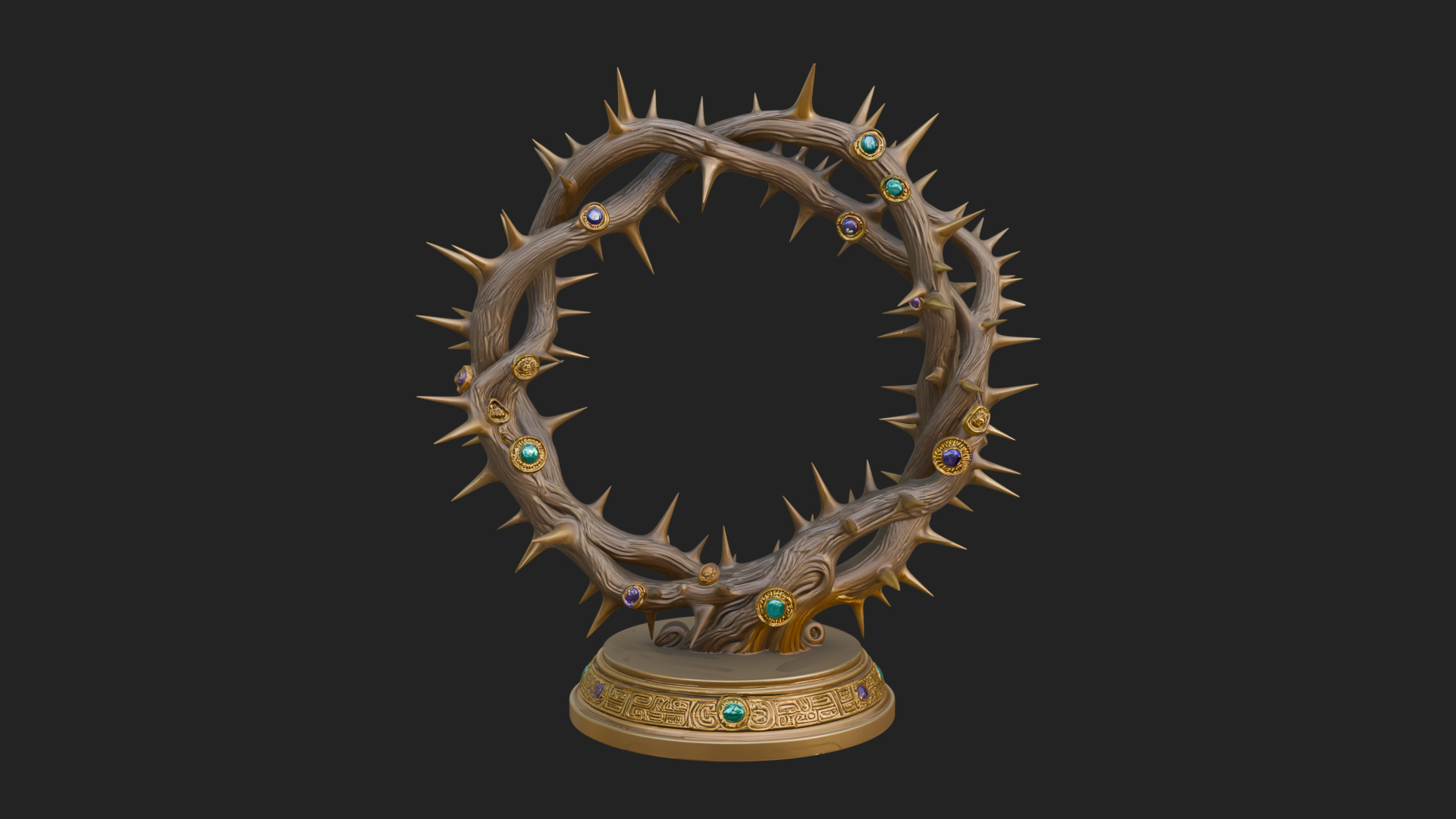 Crown of Thorns Stand Model Design 1 3D Print Model 3D Model