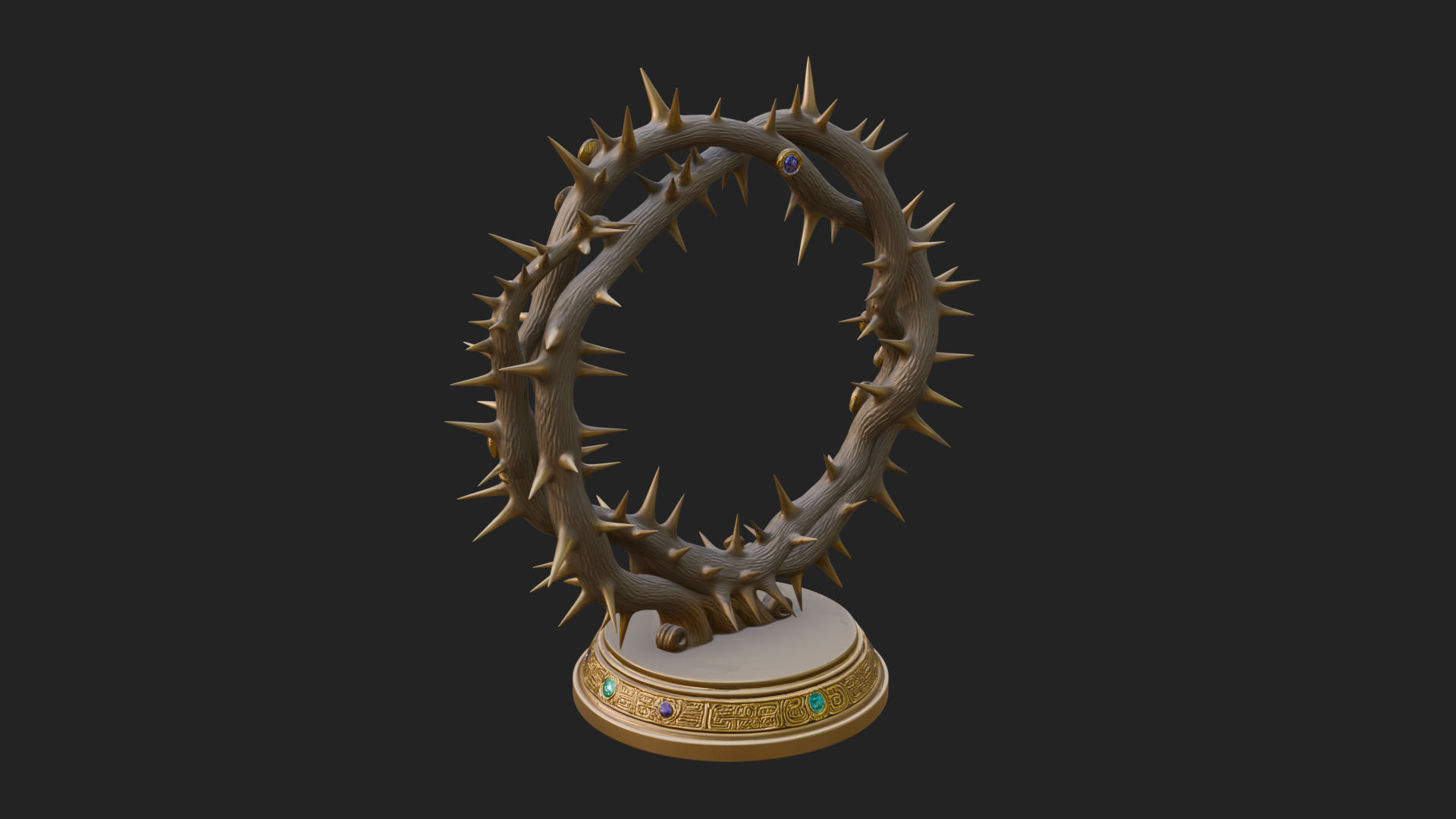 Crown of Thorns Stand Model Design 1 3D Print Model 3D Model