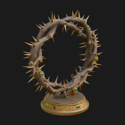 Crown of Thorns Stand Model Design 1 3D Print Model