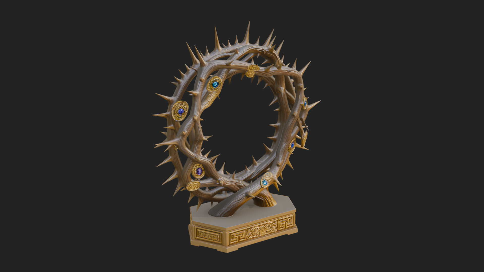 Crown of Thorns Stand Model Design 2 3D Print Model 3D Model