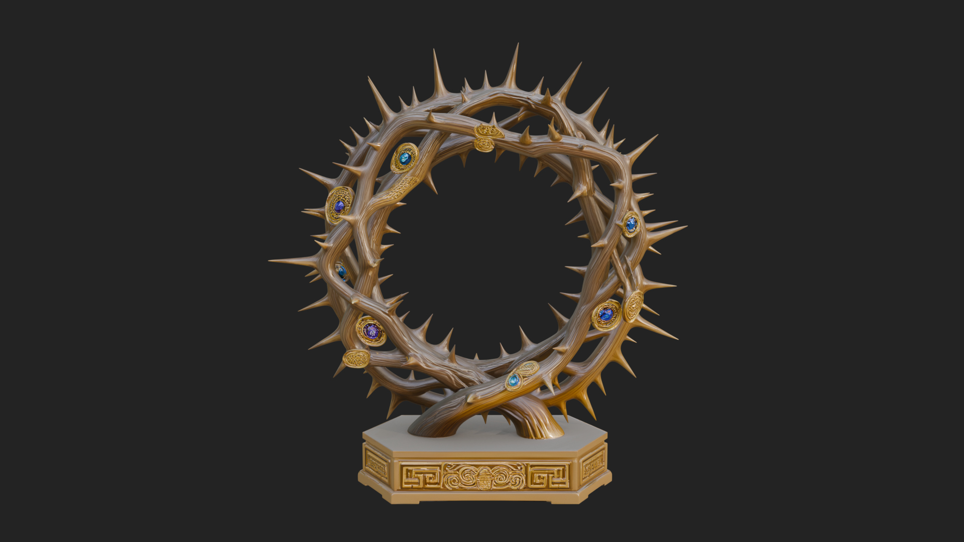 Crown of Thorns Stand Model Design 2 3D Print Model 3D Model