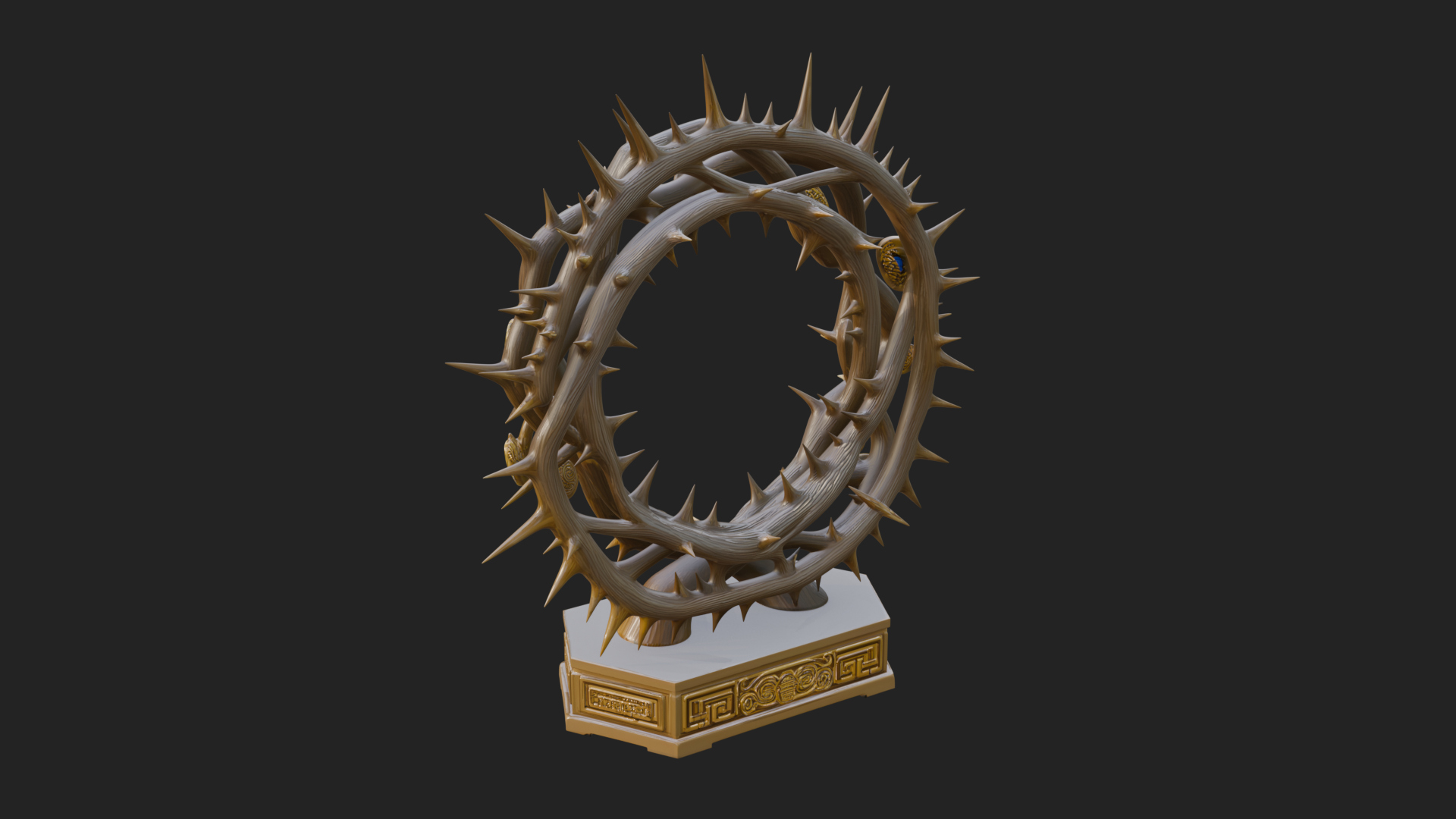 Crown of Thorns Stand Model Design 2 3D Print Model 3D Model