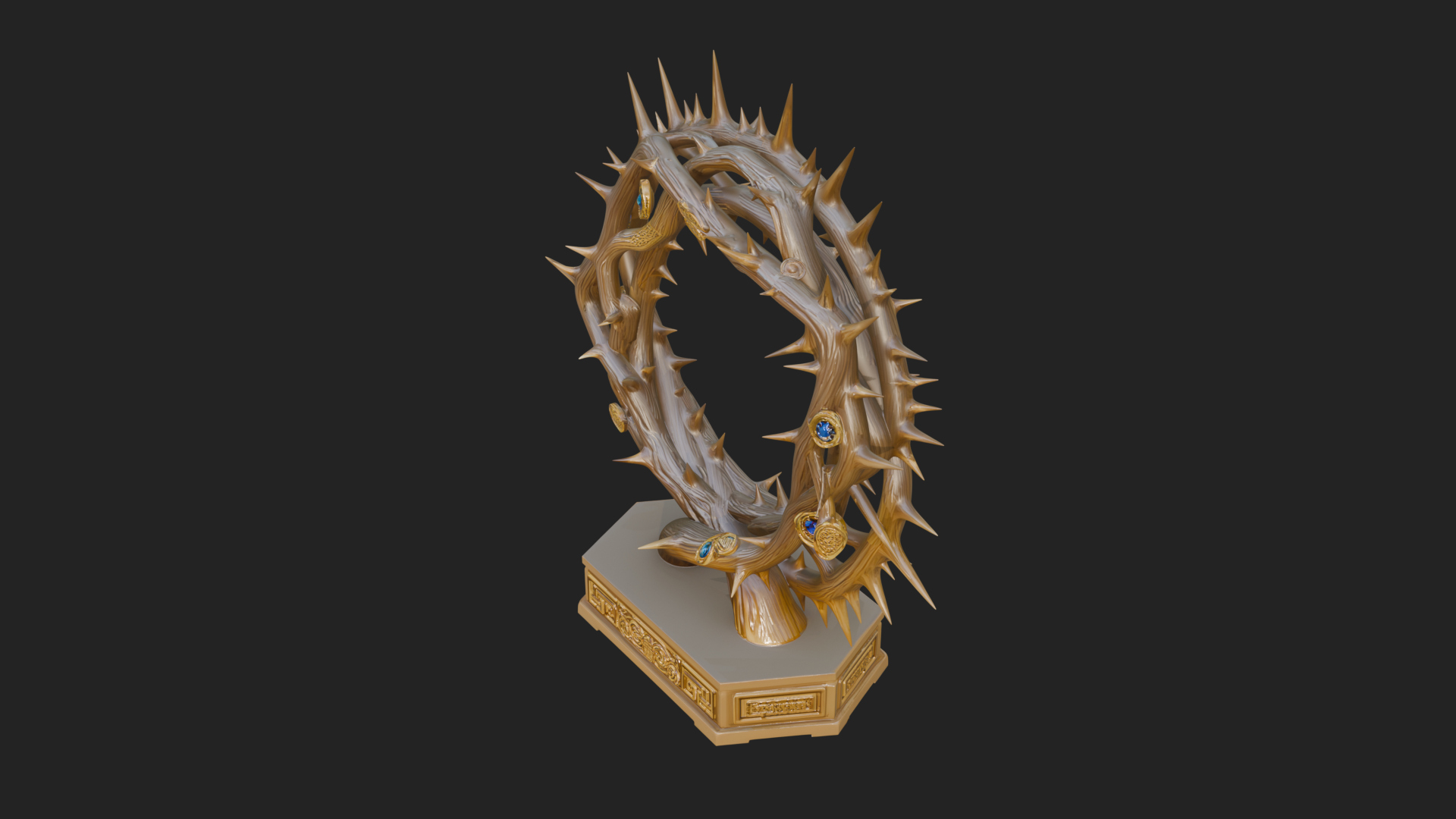 Crown of Thorns Stand Model Design 2 3D Print Model 3D Model
