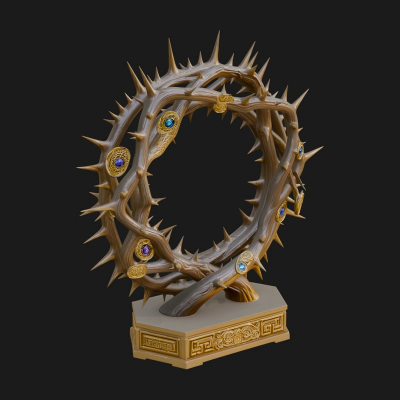 Crown of Thorns Stand Model Design 2 3D Print Model